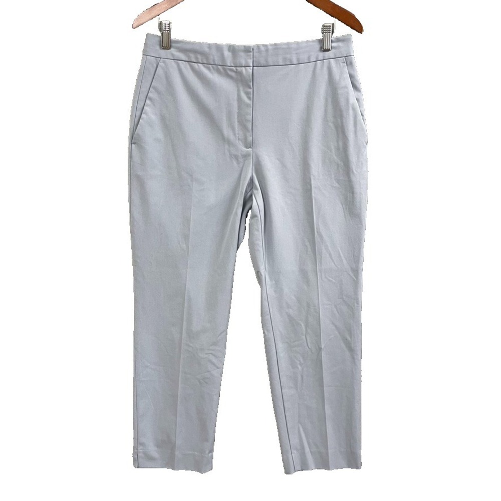 Zara Chino Dress‎ Pants Womens 8 Blue Cropped High Rise Preppy Business Teacher